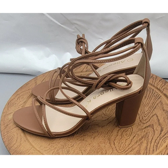 Allegra K Women's Strappy Lace-Up Chunky Heel Sandals Size 7 NWOB - Picture 9 of 12